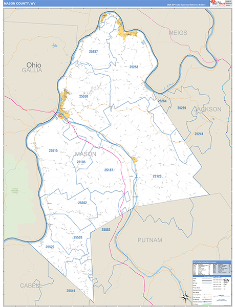 Mason County, WV Zip Code Map