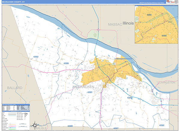 McCracken County, KY Zip Code Map