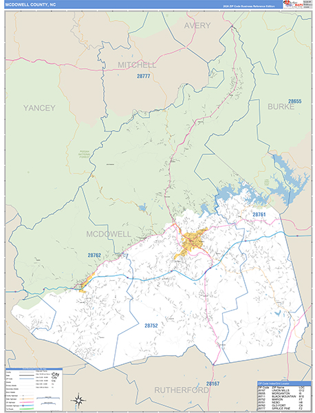 McDowell County, NC Zip Code Map