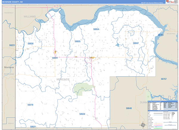 McKenzie County, ND Zip Code Map