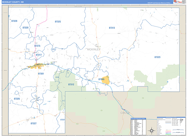 McKinley County, NM Zip Code Map