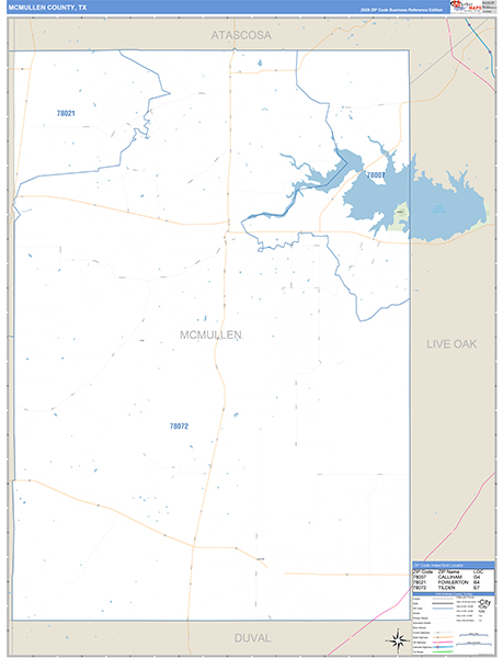 McMullen County, TX Zip Code Map