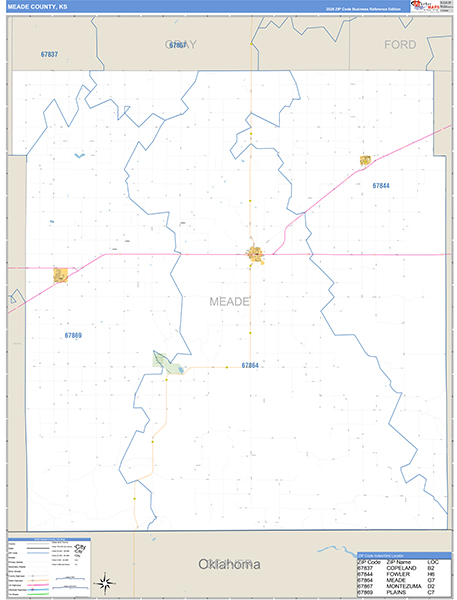 Meade County, KS Zip Code Map