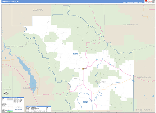 Meagher County, MT Zip Code Map
