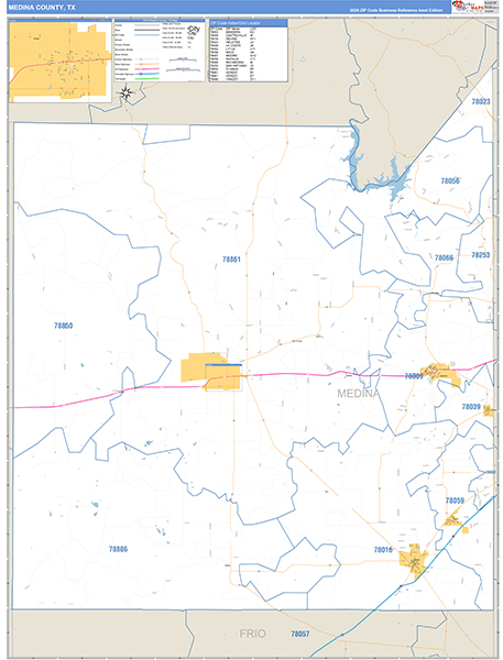 Medina County, TX Zip Code Map