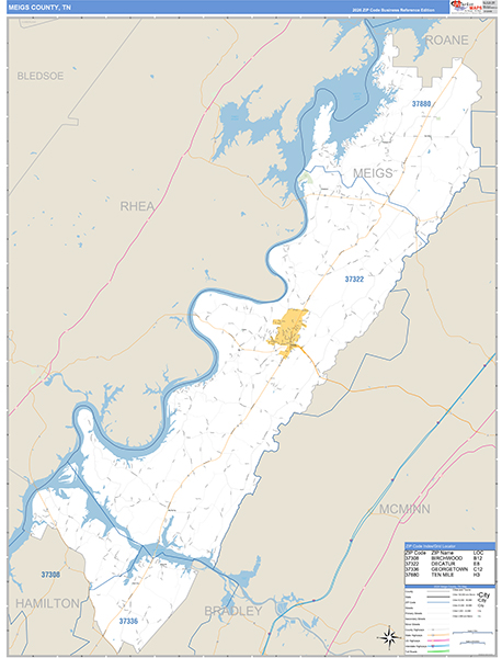 Meigs County, TN Zip Code Map