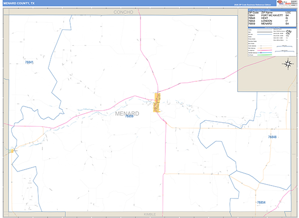 Menard County, TX Zip Code Map