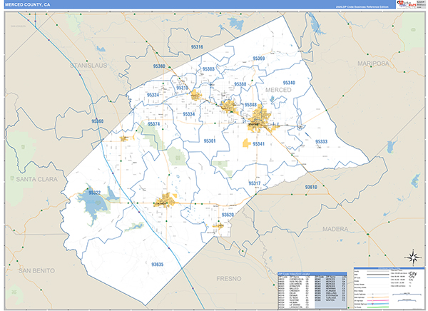 Merced County, CA Map Basic Style