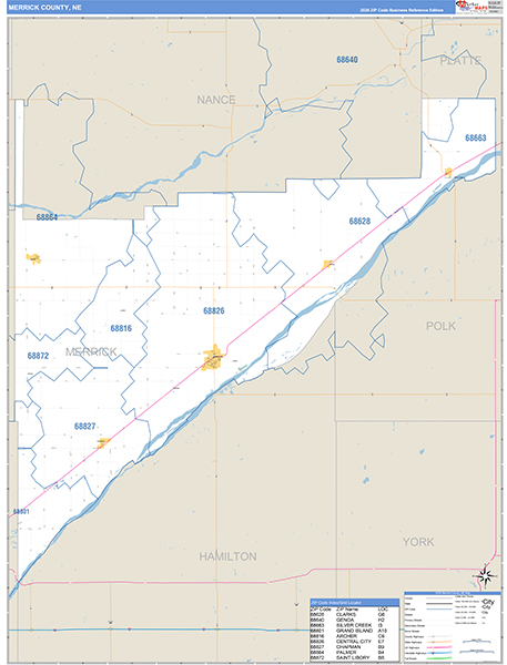 Merrick County, NE Map Basic Style