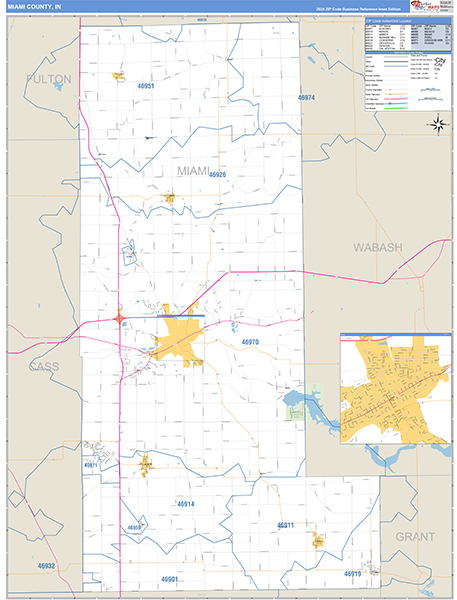 Miami County, IN Zip Code Map