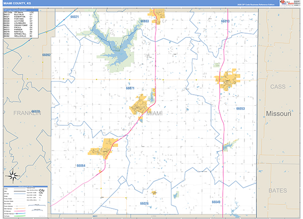 Miami County, KS Zip Code Map