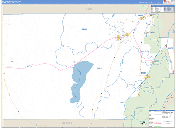 Millard County, UT Zip Code Map
