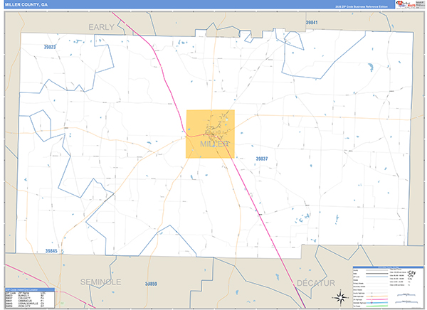 Miller County, GA Zip Code Map