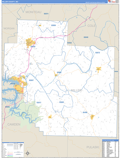 Miller County, MO Zip Code Map