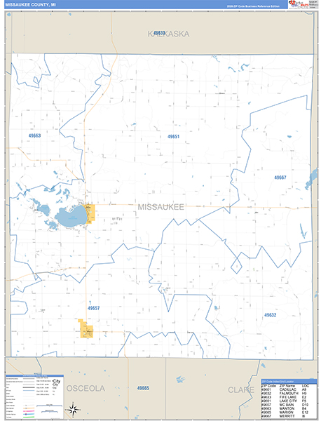 Missaukee County, MI Zip Code Map