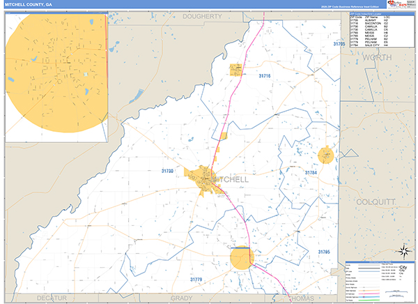 Mitchell County, GA Zip Code Map