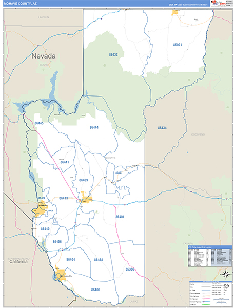 Mohave County, AZ Zip Code Map