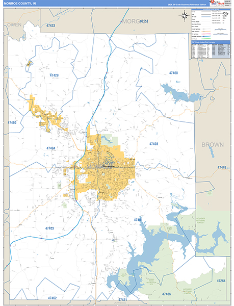 Monroe County, IN Zip Code Map
