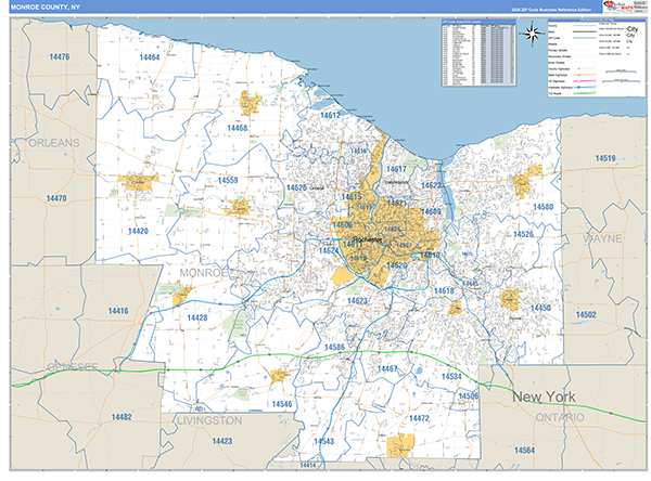 Monroe County, NY Zip Code Map