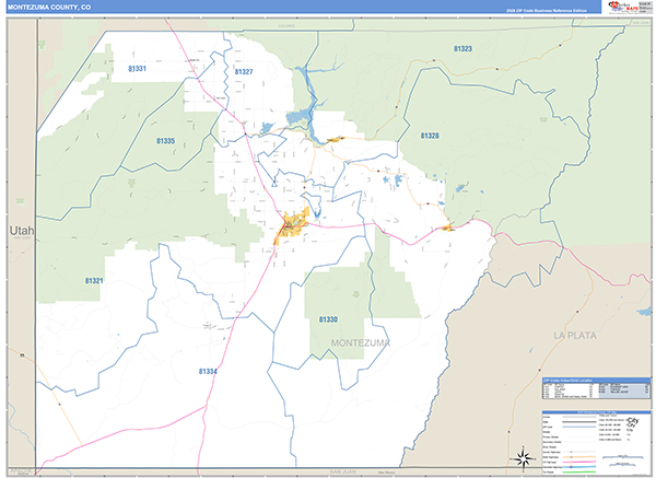 Montezuma County, CO Zip Code Map