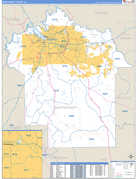 Montgomery County, AL Zip Code Map