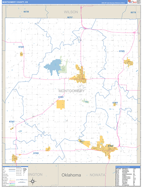 Montgomery County, KS Zip Code Map
