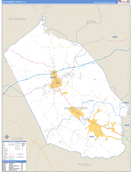 Montgomery County, KY Zip Code Map