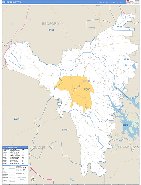 Moore County, TN Zip Code Map