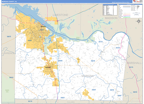 Morgan County, AL Zip Code Map
