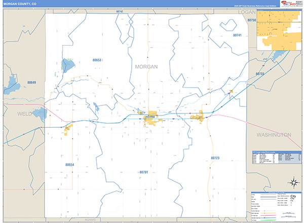 Morgan County, CO Zip Code Map