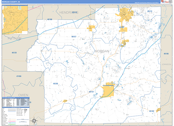 Morgan County, IN Zip Code Map