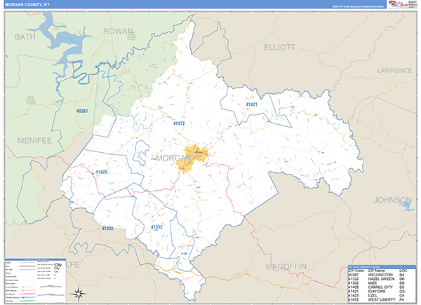 Morgan County, KY Zip Code Map