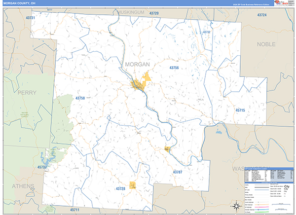 Morgan County, OH Zip Code Map