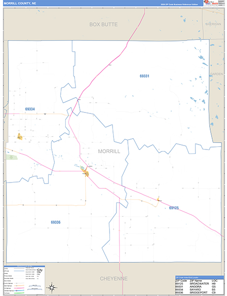 Morrill County, NE Zip Code Map