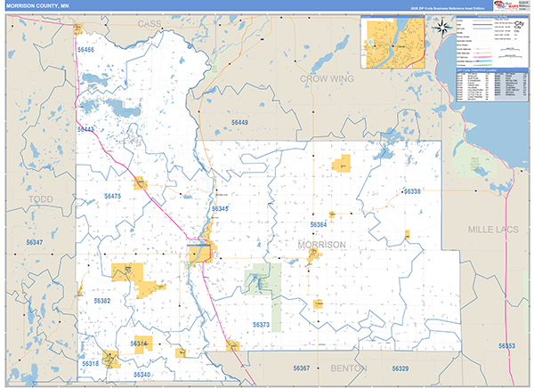 Morrison County, MN Zip Code Map
