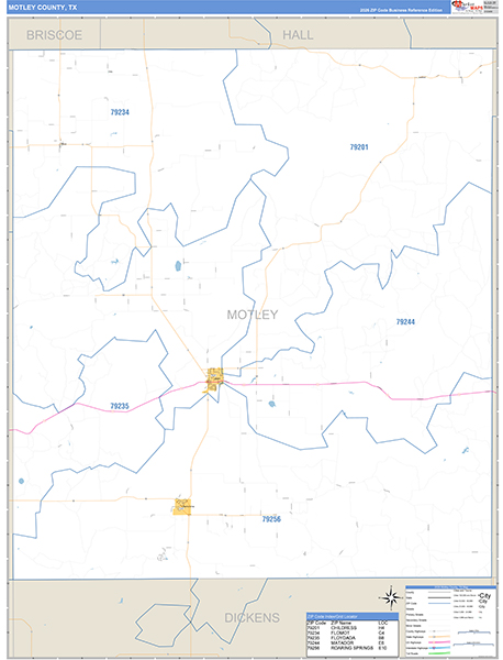 Motley County, TX Zip Code Map