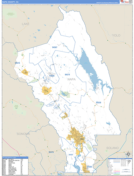 Napa County, CA Map Basic Style