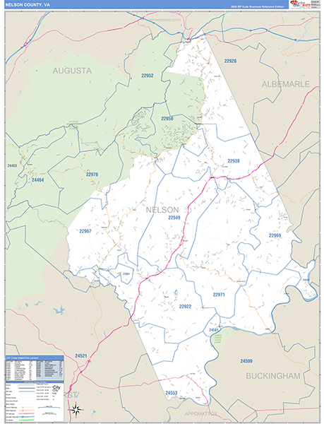 Nelson County, VA Zip Code Map