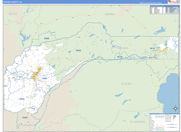 Nevada County, CA Map Basic Style