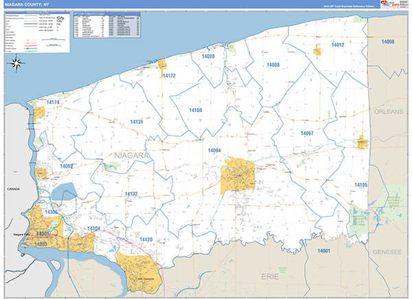 Niagara County, NY Zip Code Map