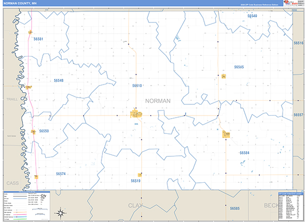 Norman County, MN Zip Code Map