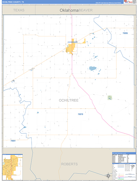 Ochiltree County, TX Zip Code Map