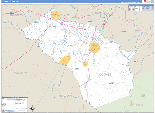 Oconee County, GA Zip Code Map