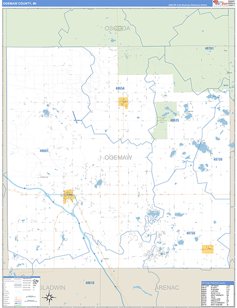 Ogemaw County, MI Zip Code Map