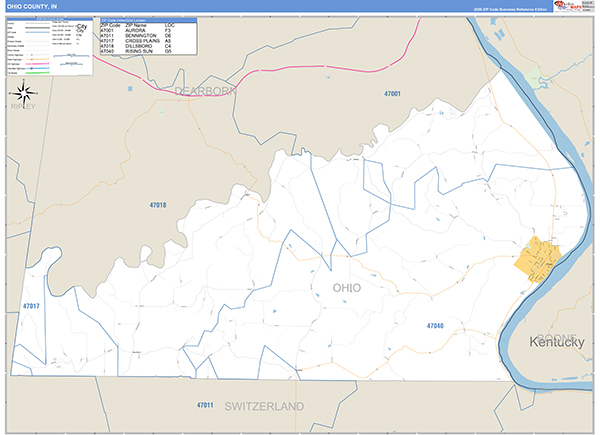 Ohio County, IN Zip Code Map
