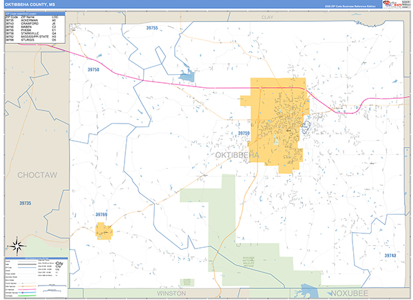 Oktibbeha County, MS Zip Code Map