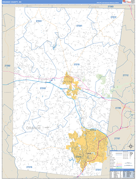 Orange County, NC Zip Code Map