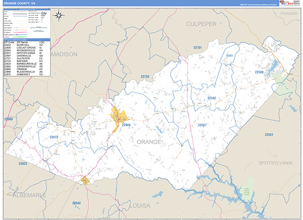 Orange County, VA Zip Code Map