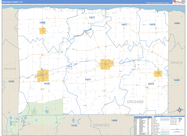 Orleans County, NY Zip Code Map