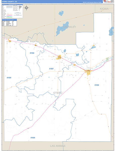 Otero County, CO Zip Code Map